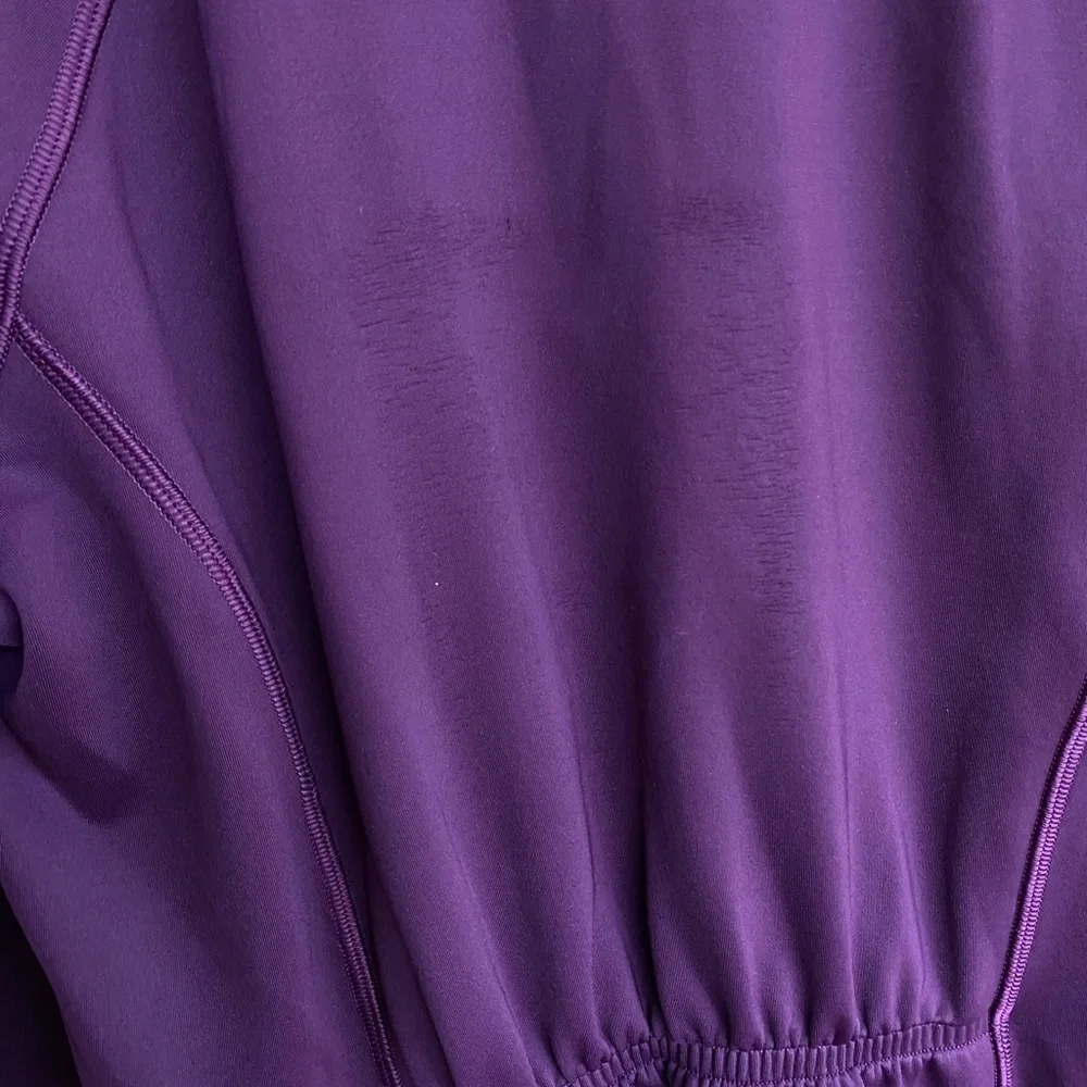 Lululemon First Mile 1/4 Zip‎ Darkest Magenta Purple Stretch Pullover size 8